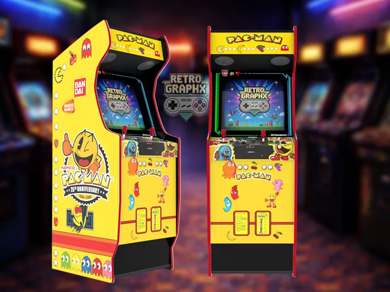 Pacman Yellow Edition | Design arcade complet | Fichiers digitaux PDF PSD